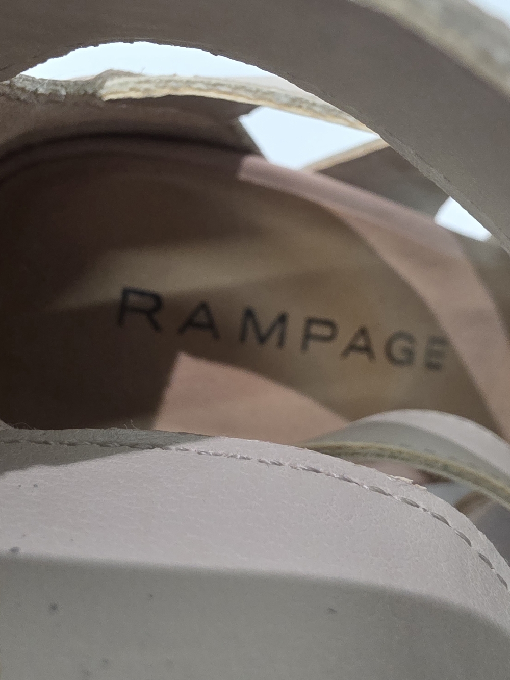Rampage Beige Lace-Up Strappy Block Heel Sandals - Picture 6 of 7